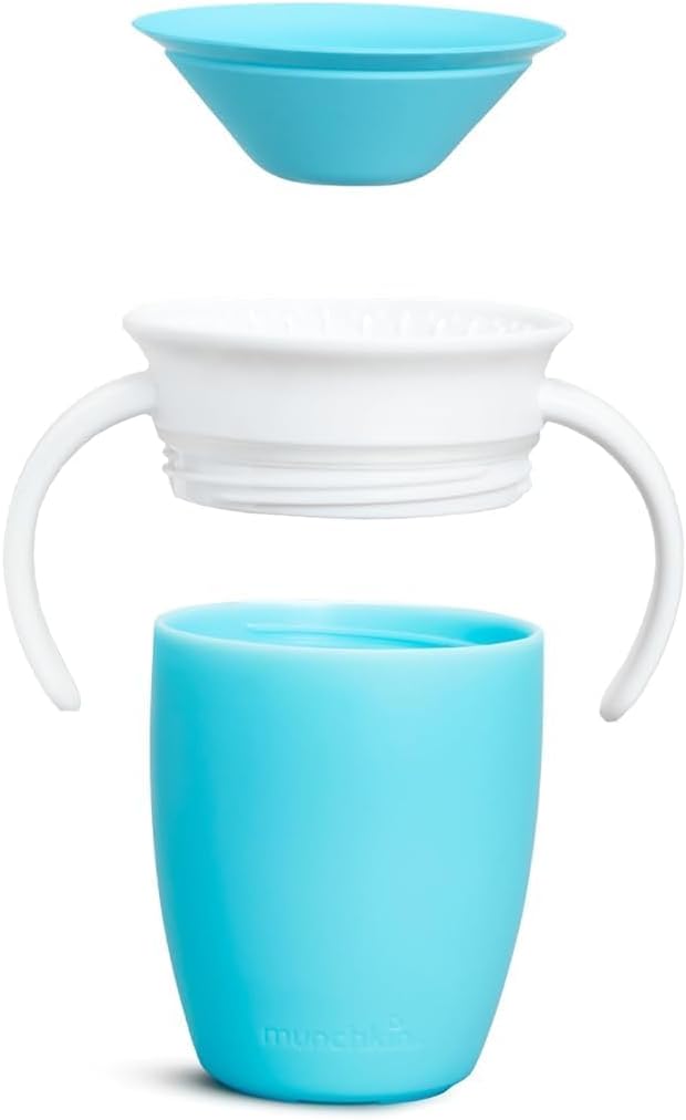 INNTRAW Baby Sippy Cup 200ml | 360° Spill Proof & Leak Proof Silicone Training Cup with Handles | BPA Free Transition Sipper for Babies & Toddlers (Blue)