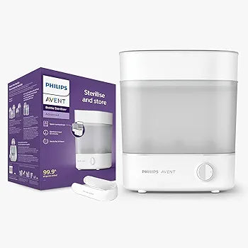 Philips Avent Quick Steam Sterilizer | 99.9% Germ-Free in 10 Minutes | Better Than Boiling | Trusted Baby Care | 2-Year Warranty