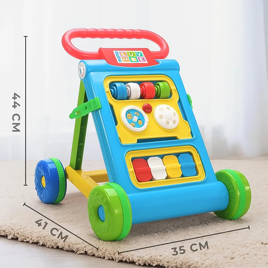 Mama Luv Mee Baby Activity Walker & Learning Push Walker | Musical Foldable Walker with Toy Bar | for Babies 6–18 Months