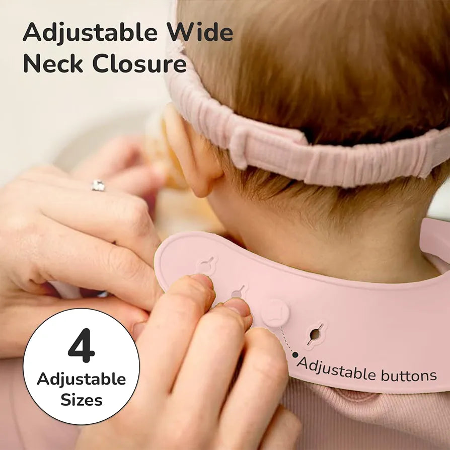 R for Rabbit Premium Silicone Baby Bib | Mess-Free Feeding with Food Catcher Pocket | Soft, Waterproof, BPA-Free & Adjustable