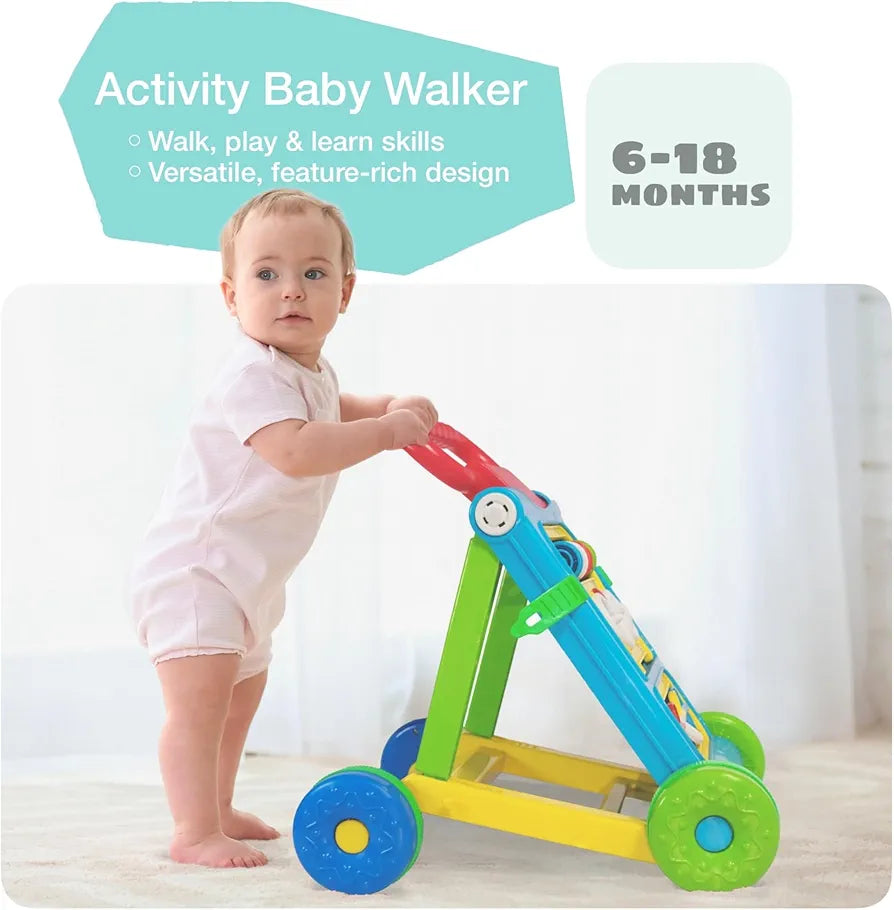 Mama Luv Mee Baby Activity Walker & Learning Push Walker | Musical Foldable Walker with Toy Bar | for Babies 6–18 Months