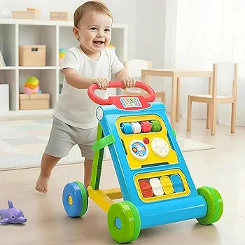 Mama Luv Mee Baby Activity Walker & Learning Push Walker | Musical Foldable Walker with Toy Bar | for Babies 6–18 Months